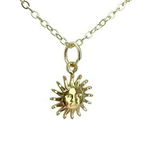 Gold sun sunshine necklace, celestial jewelry made with love